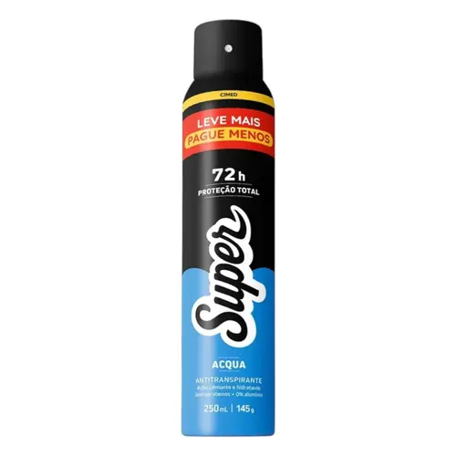 DESODORANTE SUPER ACQUA 72 HORAS AEROSOL 250ML
