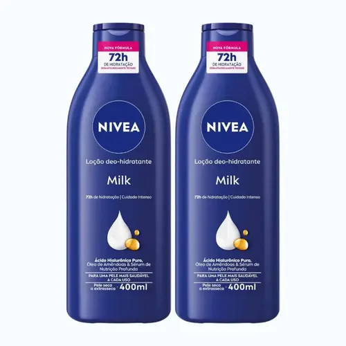 KIT LOCAO HIDRATANTE NIVEA BODY MILK EXTRASSECA 2 UNIDADES DE 400ML