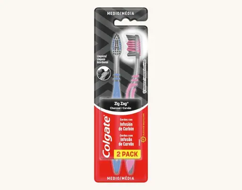 ESCOVA DENTAL COLGATE ZIGZAG CARVAO 2 UNIDADES