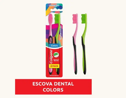ESCOVA DENTAL COLGATE COLORS MEDIA 2 UNIDADES