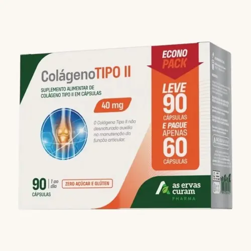 COLAGENO TIPO II 90 CAPSULAS AS ERVAS CURAM