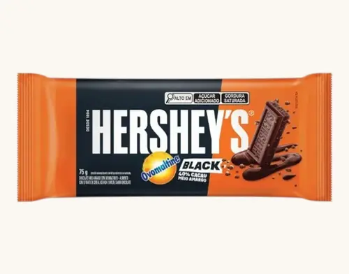 BARRA DE CHOCOLATE HERSHEYS MEIO AMARGO OVOMALTINE 75GR