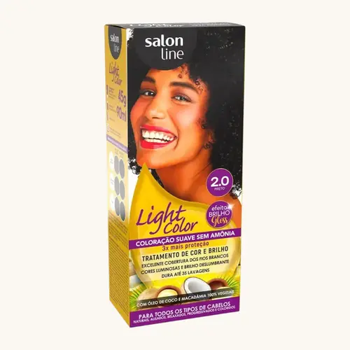 TINTURA SALON LINE LIGHT COLOR SEM AMONIA 2.0 PRETO