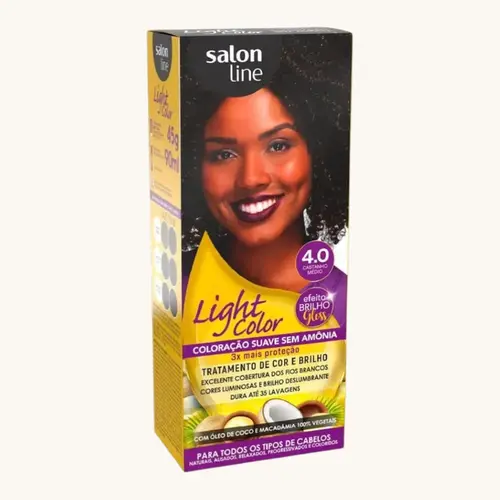 TINTURA SALON LINE LIGHT COLOR SEM AMONIA 4.0 CASTANHO MEDIO