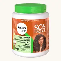 CREME DE PENTEAR SALON LINE S.O.S CACHOS 5 EM 1 OLEO DE COCO 1KG