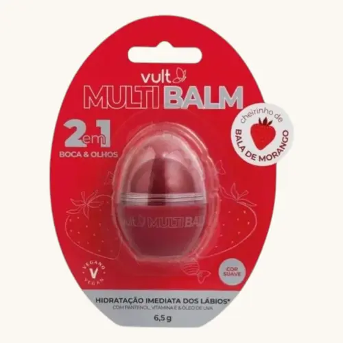 MULTI BALM VULT 2 EM 1 BALA DE MORANGO 6,5GR