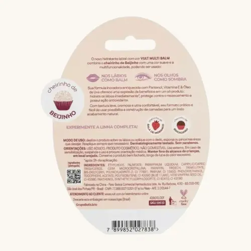 MULTI BALM VULT 2 EM 1 CHEIRINHO DE BEIJINHO 6,5GR