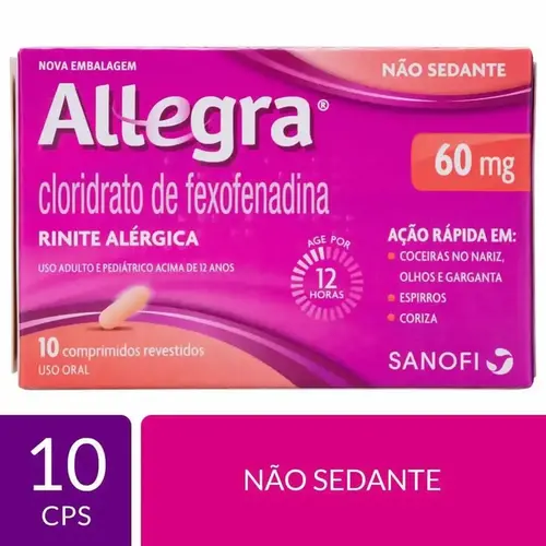ALLEGRA 60MG 10 COMPRIMIDOS FEXOFENADINA CLORIDRATO