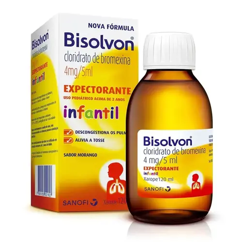 BISOLVON XAROPE INFANTIL 4MG/5ML 120ML SABOR MORANGO BROMEXINA