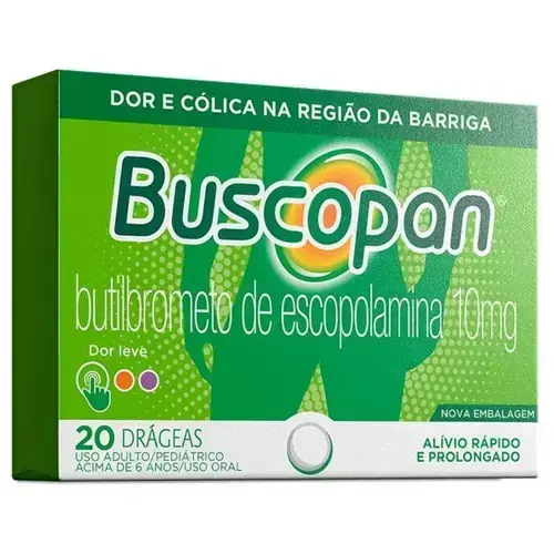 BUSCOPAN 10MG 20 DRAGEAS ESCOPOLAMINA BUTILBROMETO