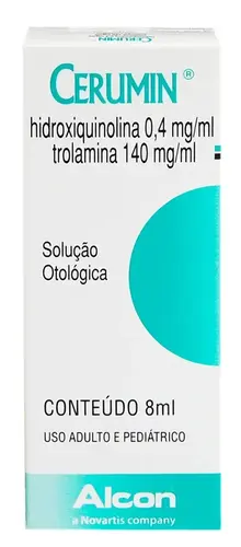 CERUMIN 0,4+140MG/ML 8ML OTOLOGICO TROLAMINA + HIDROXIQUINOLINA