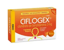 CIFLOGEX 12 PASTILHAS SABOR LARANJA BENZIDAMINA CLORIDRATO