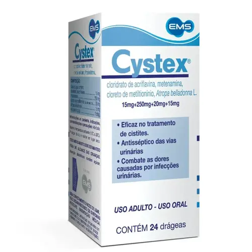CYSTEX 24 DRAGEAS ACRIFLAVINA CLORETO + METENAMINA + METILTIONINIO CLORETO + BELLADONNA