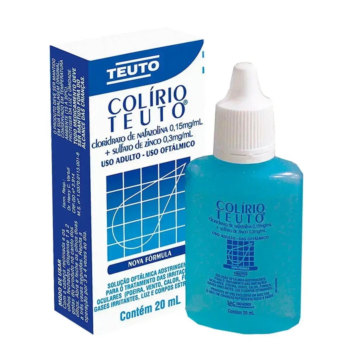 COLIRIO TEUTO 0,15+0,3MG/ML 20ML NAFAZOLINA CLORIDRATO + SULFATO DE ZINCO