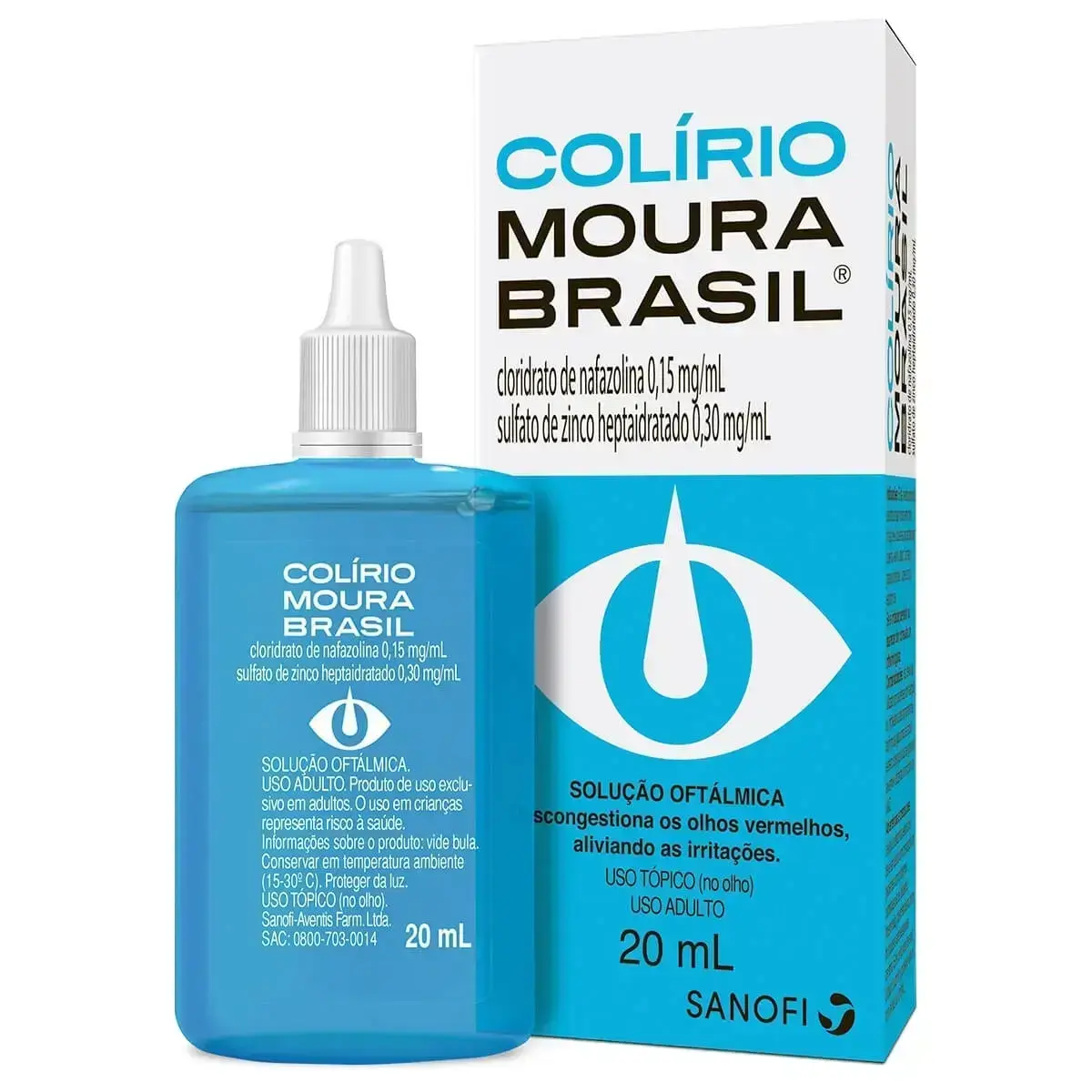 COLIRIO MOURA BRASIL 20ML NAFAZOLINA CLORIDRATO + SULFATO DE ZINCO