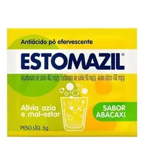 ESTOMAZIL ABACAXI ENVELOPE  5GR BICARBONATO DE SODIO + CARBONATO DE SODIO + ACIDO CITRICO