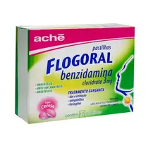 FLOGORAL PASTILHA 3MG 12 UNIDADES CEREJA BENZIDAMINA CLORIDRATO
