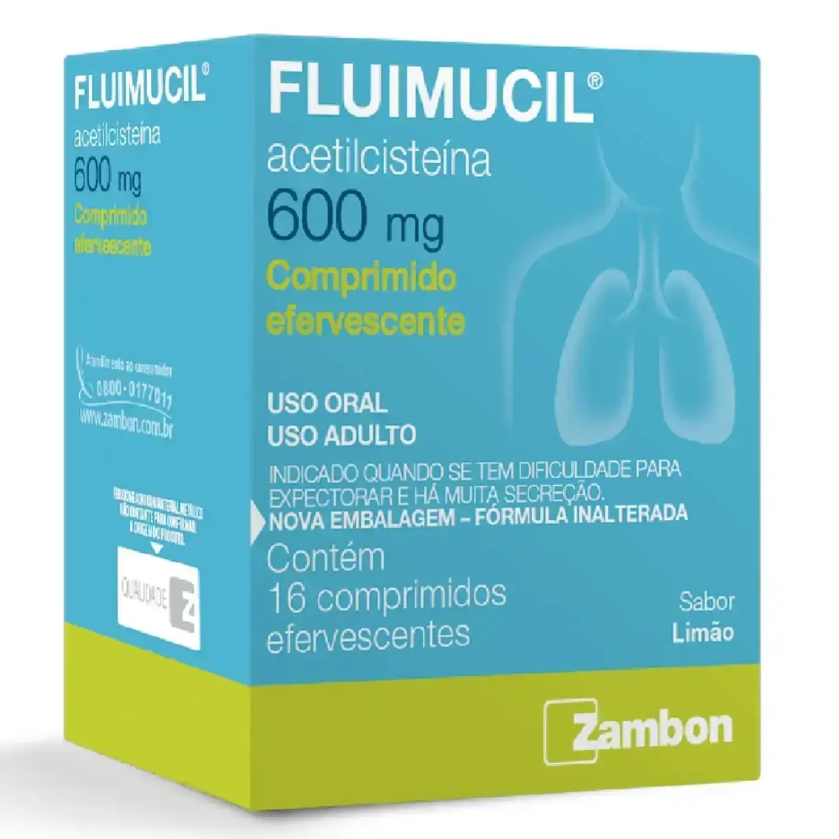 FLUIMUCIL 600MG 16 COMPRIMIDOS EFERVESCENTES ACETILCISTEINA