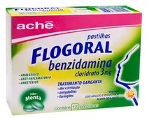 FLOGORAL PASTILHA 3MG 12 UNIDADES MENTA BENZIDAMINA CLORIDRATO