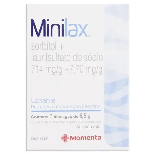 MINILAX BISNAGA 1 UNIDADE 6,5GR SORBITOL + LAURILSULFATO DE SODIO