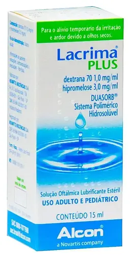 LACRIMA PLUS 1MG+3MG/ML 15ML SOLUCAO OFTALMICA DEXTRANA + ASSOCIACAO