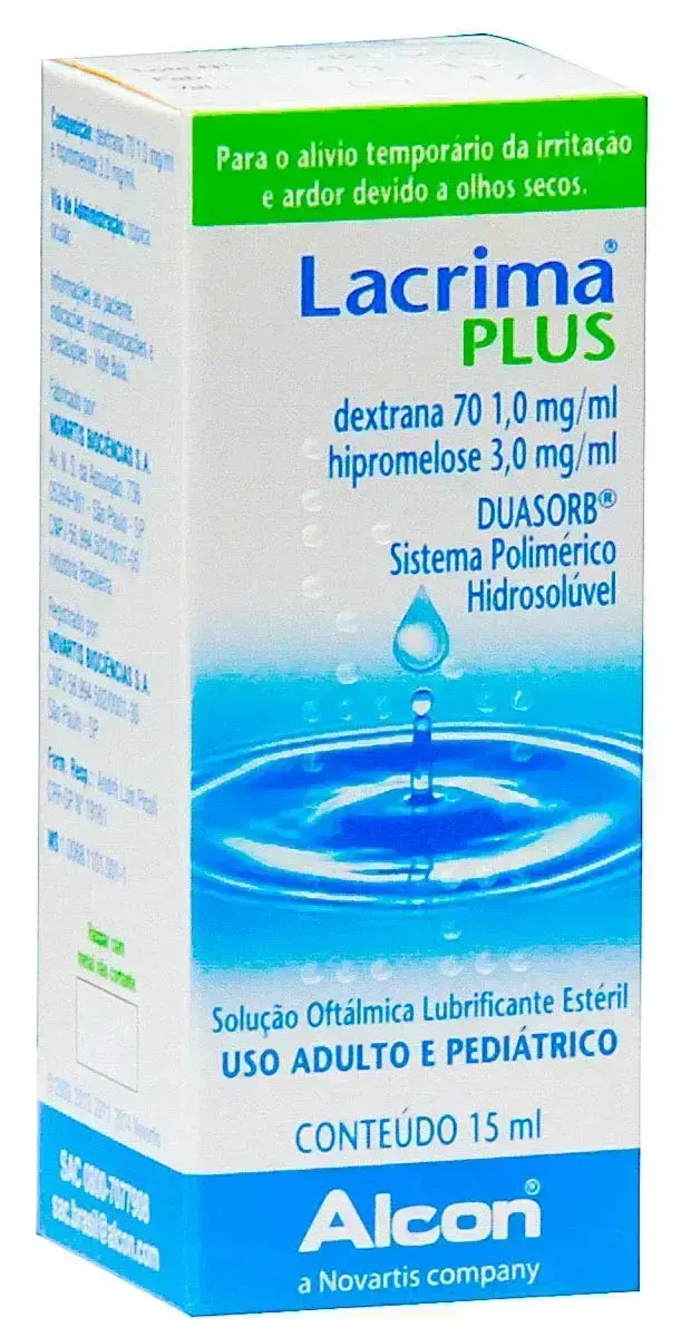 LACRIMA PLUS 1MG+3MG/ML 15ML SOLUCAO OFTALMICA DEXTRANA + ASSOCIACAO