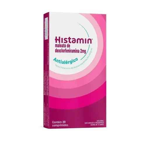 HISTAMIN 2MG 20 COMPRIMIDOS DEXCLORFENIRAMINA