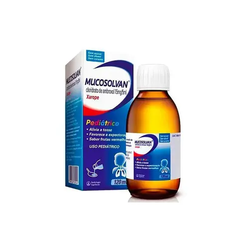 MUCOSOLVAN XAROPE 15MG/5ML PEDIATRICO 120ML SABOR FRUTAS VERMELHAS AMBROXOL