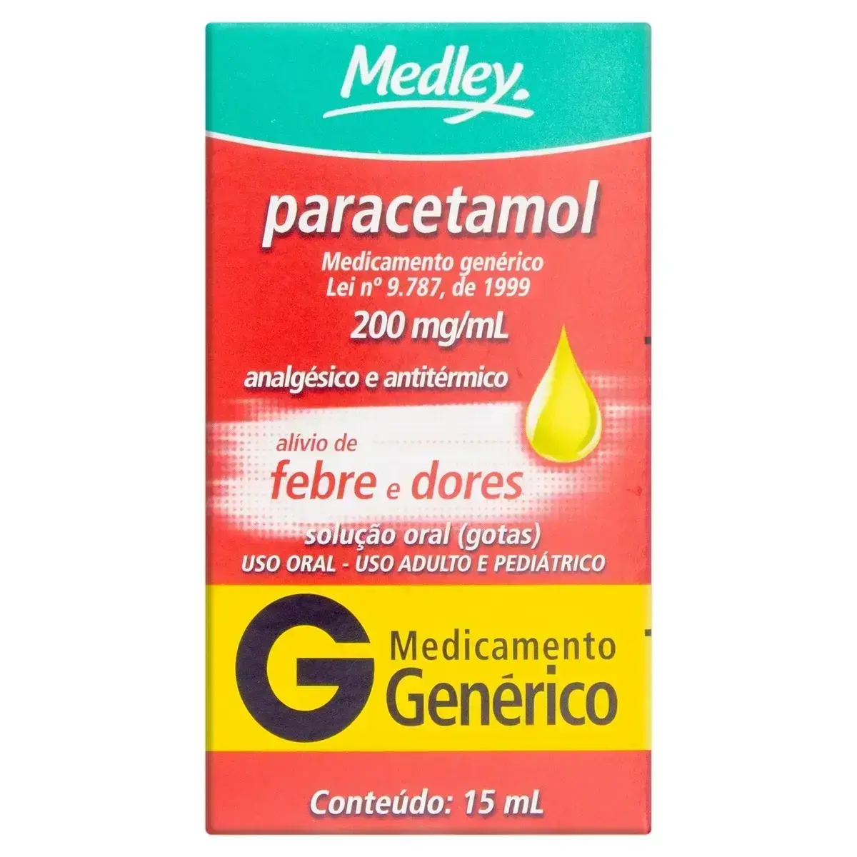 PARACETAMOL 200MG 15ML GENERICO MEDLEY PARACETAMOL