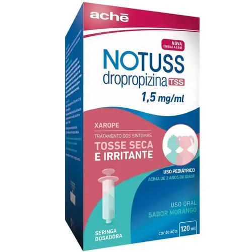 NOTUSS TSS XAROPE PEDIATRICO 1,5MG 120ML SABOR MORANGO DROPROPIZINA