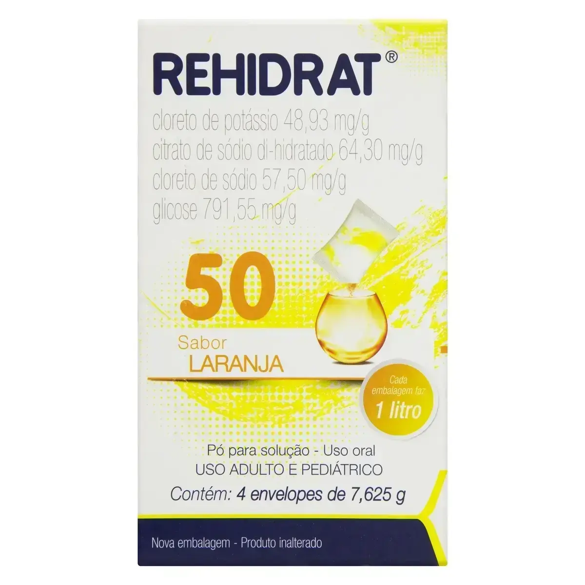REHIDRAT 50 1 ENVELOPE LARANJA SODIO CLORETO + POTASSIO CITRATO + SODIO CITRATO + GLICOSE