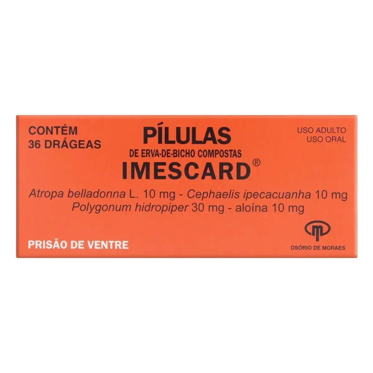 PILULAS IMESCARD 36 COMPRIMIDOS ALOINA + ATROPA BELLADONA + POLYGONUM HIDROPIPER + CEPHAELIS IPECACUANHA