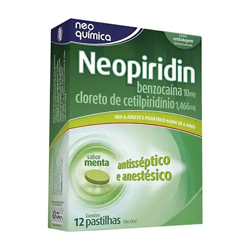 NEOPIRIDIN 12 PASTILHAS BENZOCAINA + CETILPIRIDINIO CLORETO