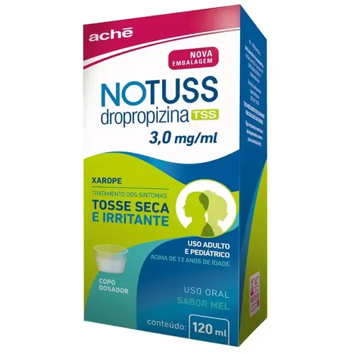 NOTUSS TSS XAROPE ADULTO 3,0MG 120ML SABOR MEL DROPROPIZINA