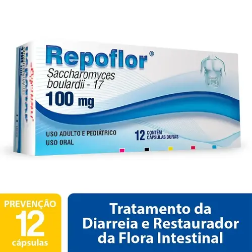REPOFLOR 100MG 12 CAPSULAS SACCHAROMYCES BOULARDII