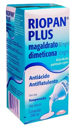 RIOPAN PLUS SUSPENSAO ORAL 80MG+10MG/ML 240ML MAGALDRATO + DIMETICONA