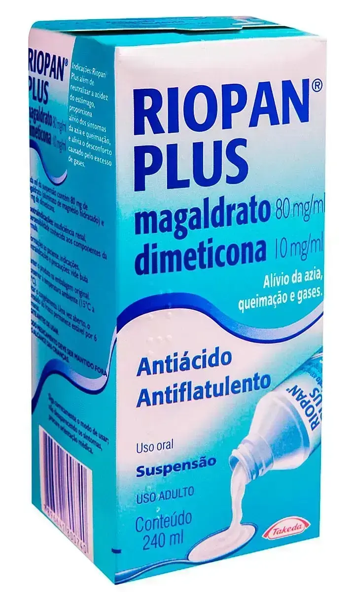 RIOPAN PLUS SUSPENSAO ORAL 80MG+10MG/ML 240ML MAGALDRATO + DIMETICONA
