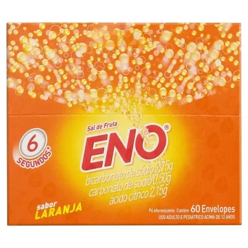 SAL DE FRUTA ENO LARANJA ENVELOPE DUPLO BICARBONATO DE SODIO + CARBONATO DE SODIO + ACIDO CITRICO