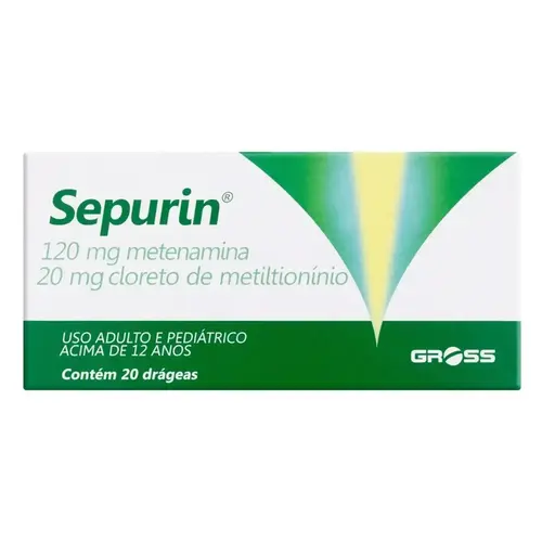 SEPURIN 20 DRAGEAS METENAMINA + METILTIONINIO CLORETO