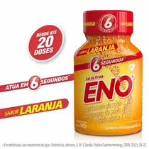 SAL DE FRUTA ENO LARANJA 100GR BICARBONATO DE SODIO + CARBONATO DE SODIO + ACIDO CITRICO