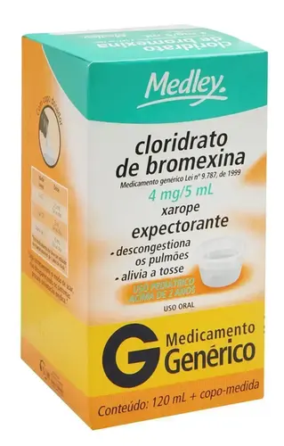 BROMEXINA XAROPE PEDIATRICO 4MG/5ML 120ML GENERICO MEDLEY BROMEXINA