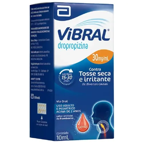 VIBRAL 30MG/ML GOTAS 10ML SABOR FRAMBOESA DROPROPIZINA