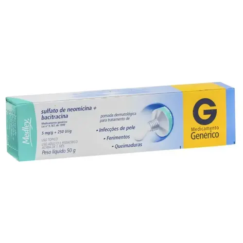 NEOMICINA+BACITRACINA POMADA 50GR GENERICO MEDLEY NEOMICINA SULFATO + BACITRACINA