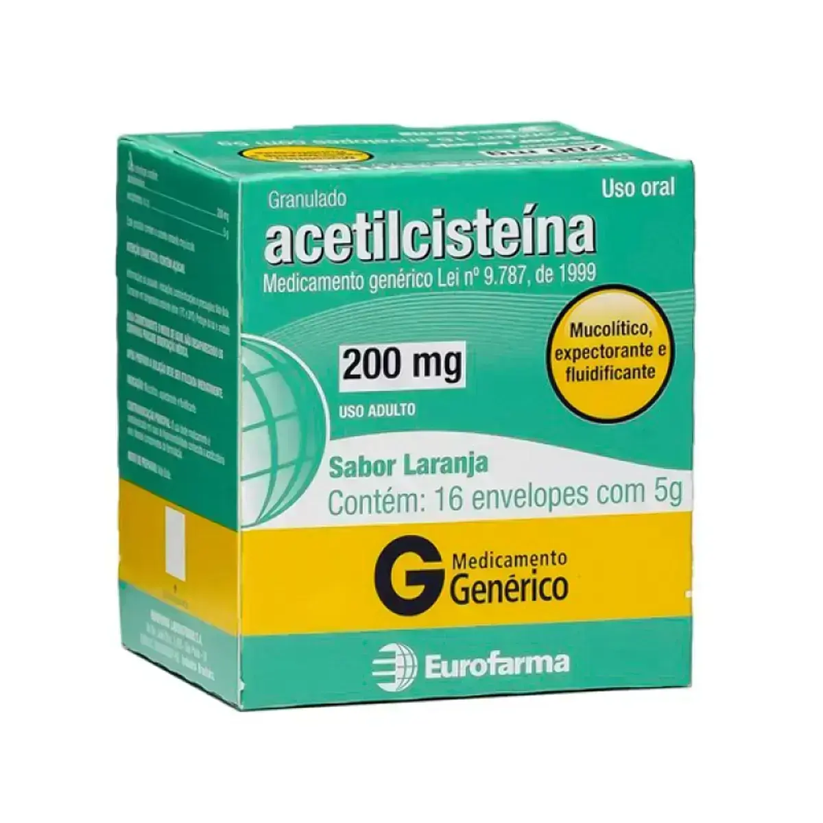 ACETILCISTEINA 200MG 16 ENVELOPES GENERICO EUROFARMA ACETILCISTEINA