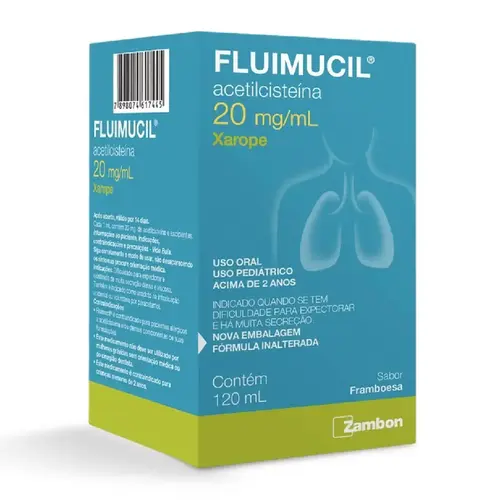 FLUIMUCIL 20MG/ML XAROPE PEDIATRICO 120ML SAOBR FRAMBOESA ACETILCISTEINA