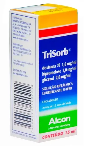 TRISORB 1MG+3MG+2MG/ML 15ML SOLUCAO OFTALMICA DEXTRANA + ASSOCIACAO