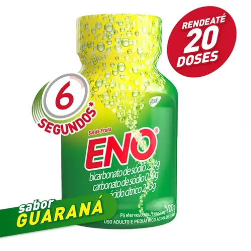 SAL DE FRUTA ENO GUARANA 100GR BICARBONATO DE SODIO + CARBONATO DE SODIO + ACIDO CITRICO