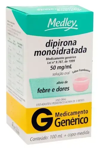 DIPIRONA 50MG 100ML GENERICO MEDLEY DIPIRONA MONOIDRATADA
