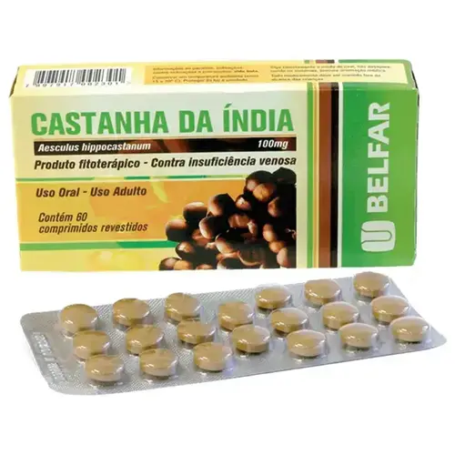 CASTANHA DA INDIA BELFAR 100MG 60 COMPRIMIDOS AESCULUS HIPPOCASTANUM