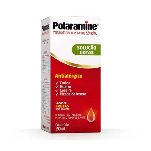 POLARAMINE 2,8MG 20ML SABOR FRUTAS DEXCLORFENIRAMINA